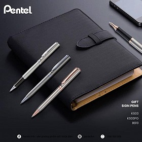 Bút ký Pentel Sterling Signature K600-PG-  0.7mm  mạ vàng